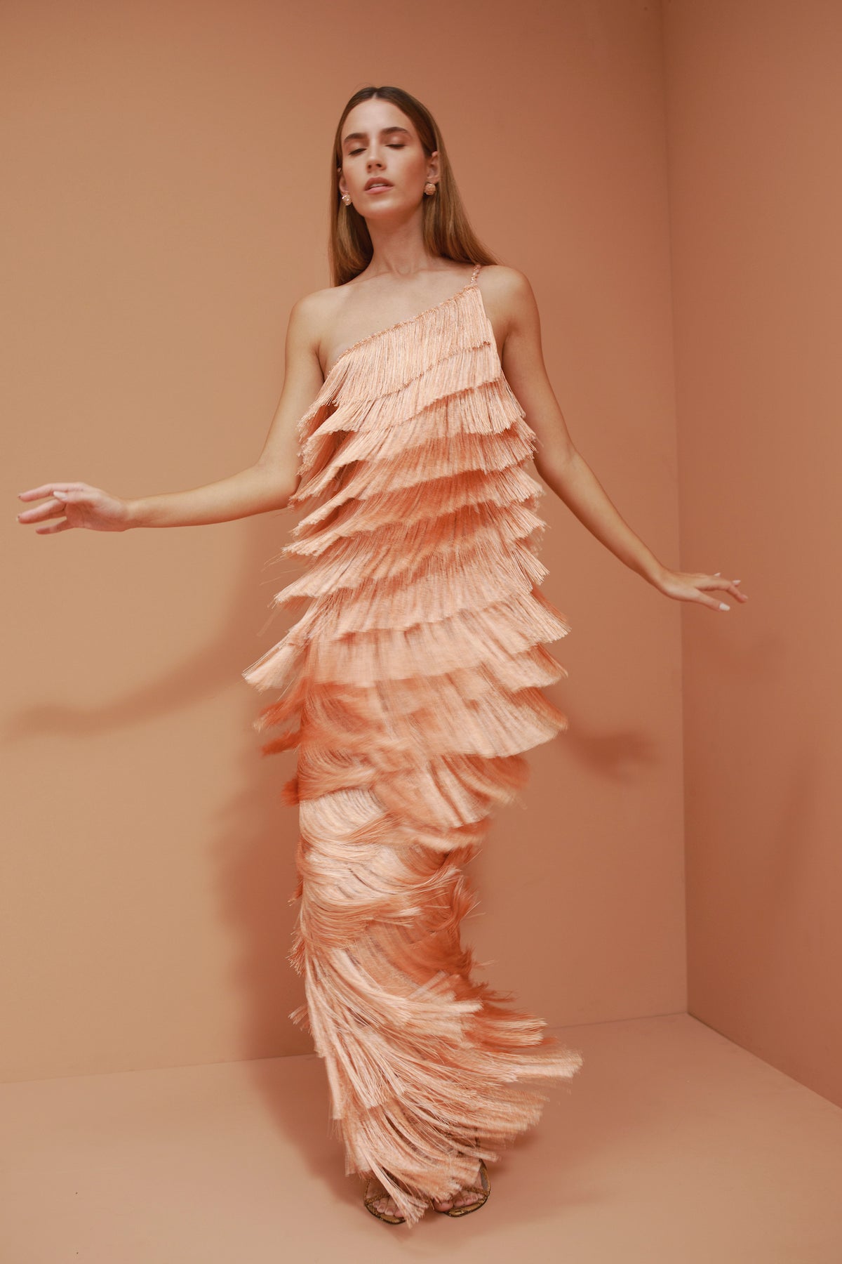 Isidora Fringe Dress - Coral