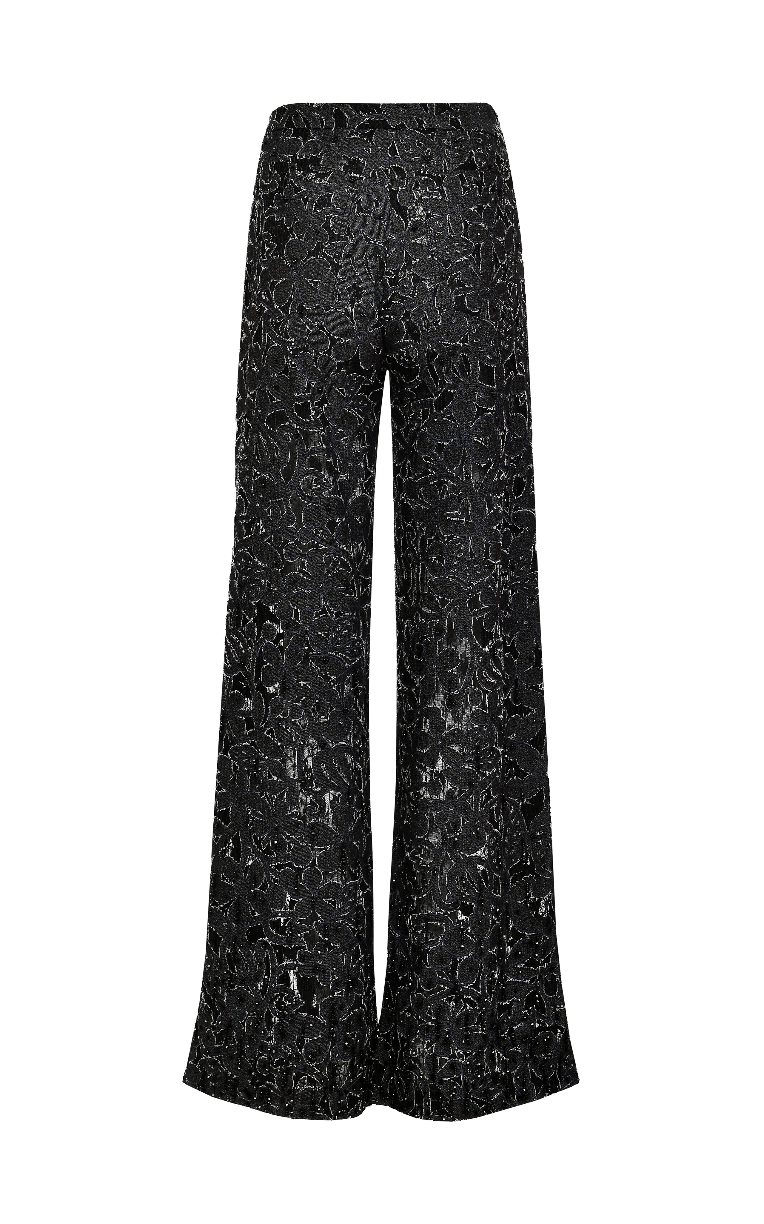 Chloe Lace Denim Pants - Handembroidered