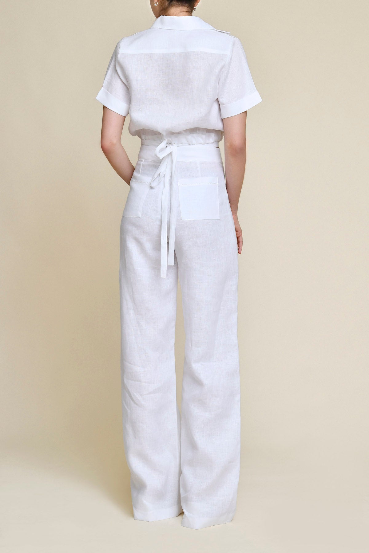 Paseo 100% Linen Pants - White