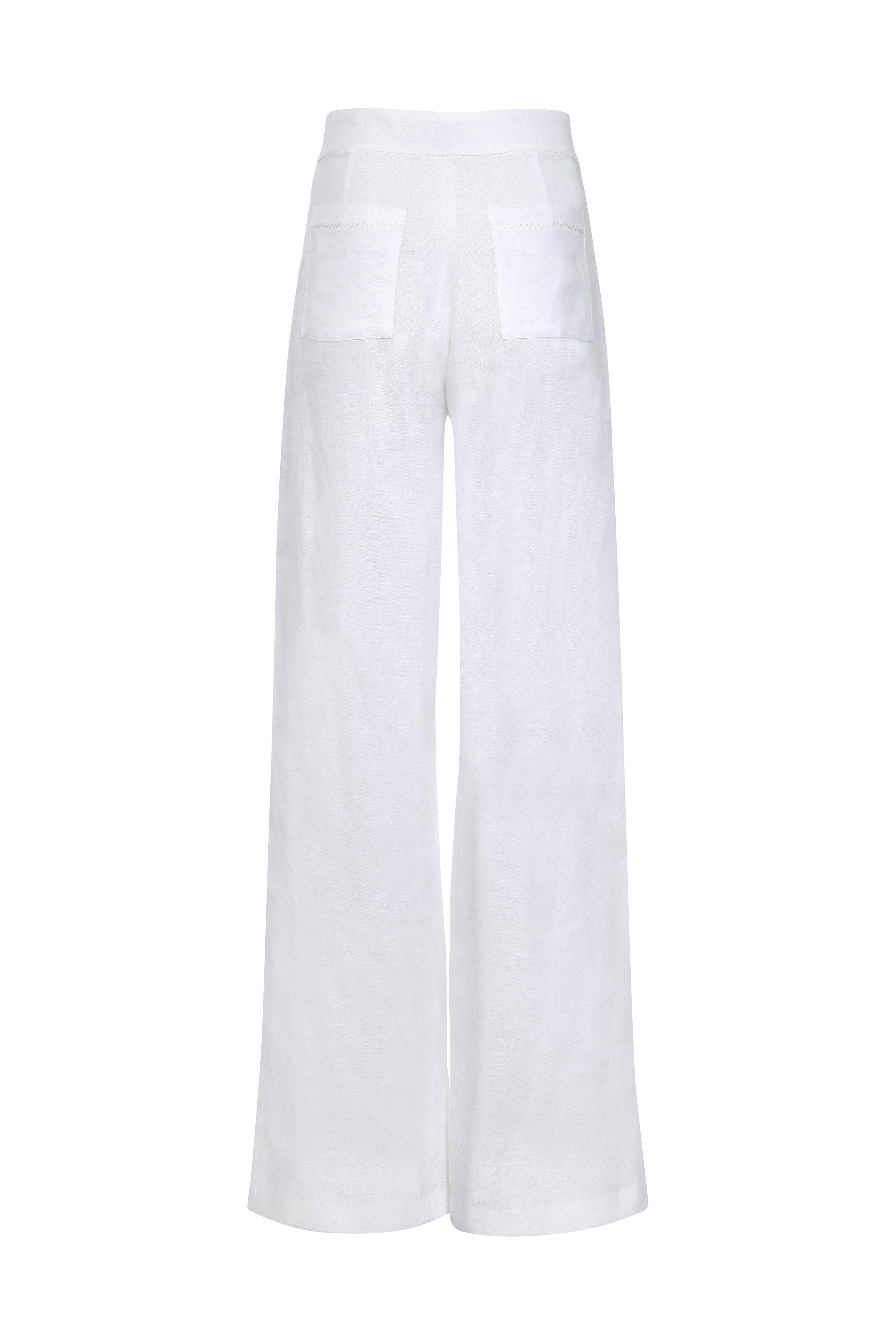 Paseo 100% Linen Pants - White